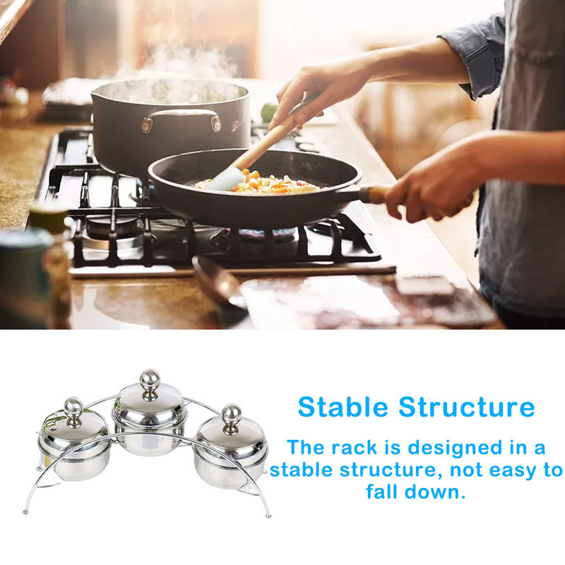 Set borcan de condimente Gadget de bucătărie de uz casnic Organizare Container din oțel inoxidabil Sare Zahăr Condimente Suport Suport Set