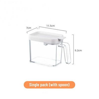 Átlátszó fűszerüveg szett kanál fedővel Só Bors fűszeres üveg Otthoni Fűszer Cruet Tároló Tartály Konyhai Kiegészítők