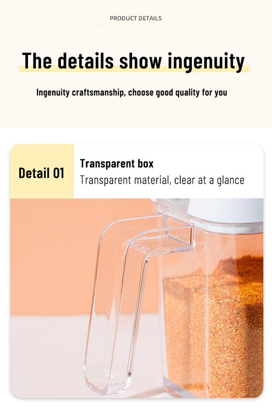 Átlátszó fűszerüveg szett kanál fedővel Só Bors fűszeres üveg Otthoni Fűszer Cruet Tároló Tartály Konyhai Kiegészítők