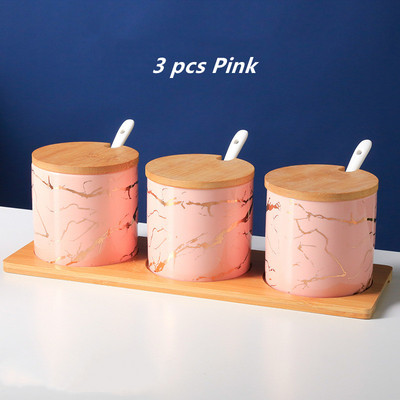 Ceramica creativa Marmura Rezervor de condimente bucatarie Saliera Organizare depozitare recipient pentru condimente set recipient cu condimente organizator