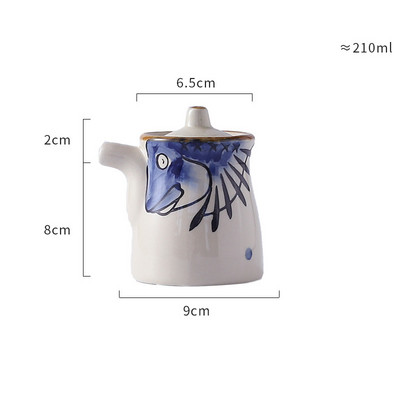 japonez retro pictat manual ceramică chili ulei borcan sare cutie de condimente oțet sos de soia sticla borcan de condimente combinație de sezon