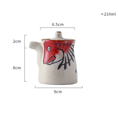 japonez retro pictat manual ceramică chili ulei borcan sare cutie de condimente oțet sos de soia sticla borcan de condimente combinație de sezon