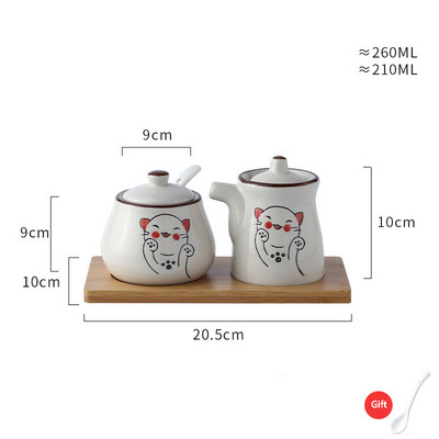 japonez retro pictat manual ceramică chili ulei borcan sare cutie de condimente oțet sos de soia sticla borcan de condimente combinație de sezon
