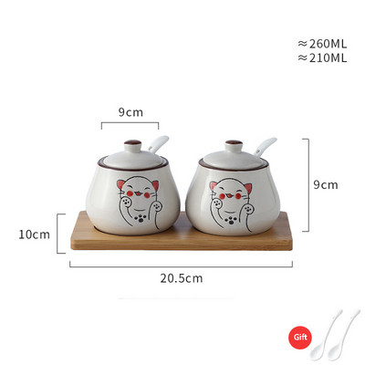 japonez retro pictat manual ceramică chili ulei borcan sare cutie de condimente oțet sos de soia sticla borcan de condimente combinație de sezon