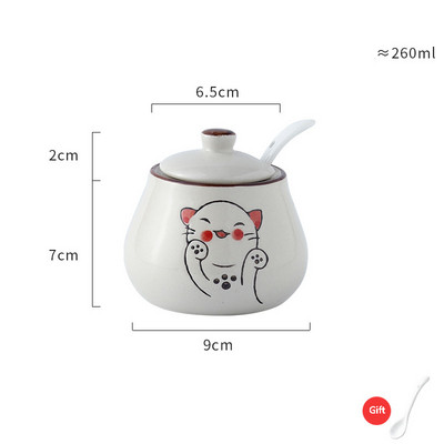 japonez retro pictat manual ceramică chili ulei borcan sare cutie de condimente oțet sos de soia sticla borcan de condimente combinație de sezon