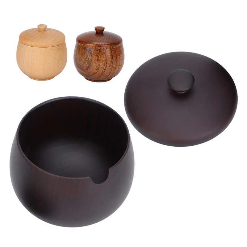 Borcan de condimente din lemn Borcan de condimente Classic Flip Top Japonez ușor de curățat pentru sare