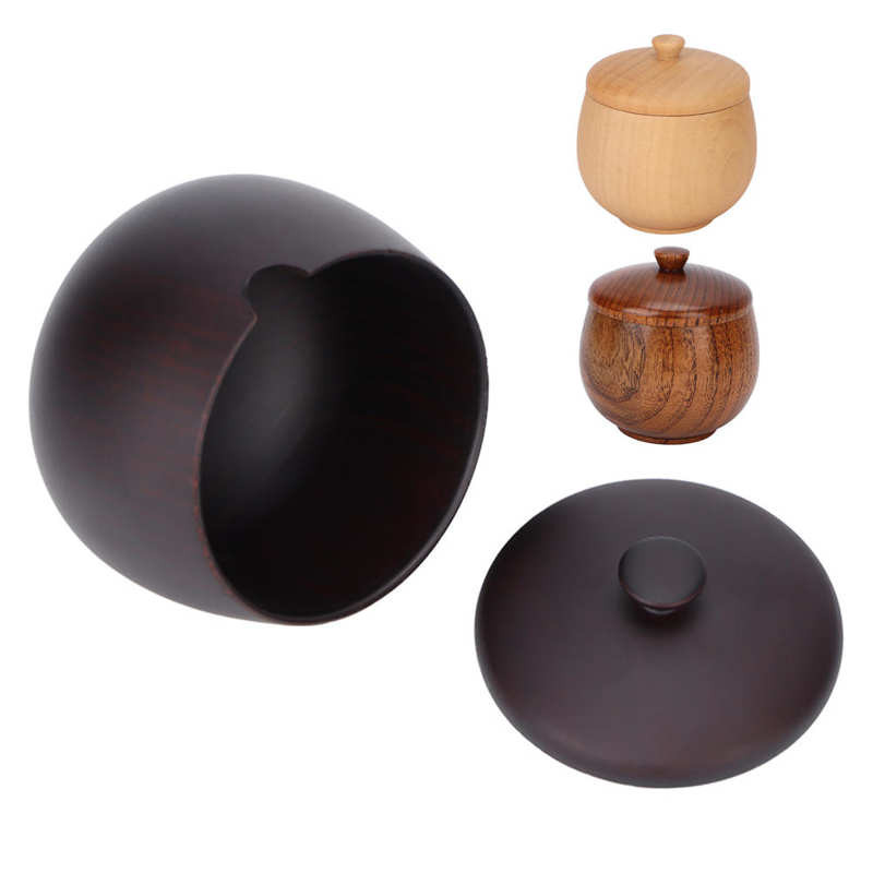 Borcan de condimente din lemn Borcan de condimente Classic Flip Top Japonez ușor de curățat pentru sare