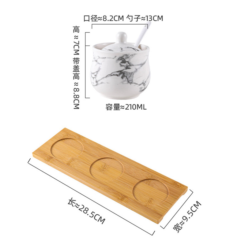 Euroopa marmorist keraamiline maitseainepurk bambusest säilitusalus Vürts-piprapudel Oliiviõli pott Sool suhkrupurk Kööginõud Uus