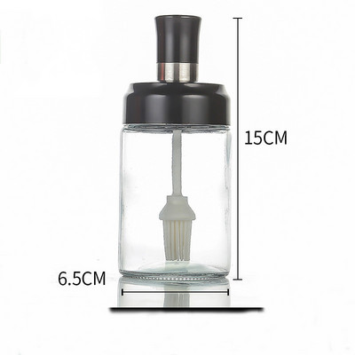 Staklena zatvorena boca sa začinima od 250 ml Poklopac žlice Integrirana četka Staklenka za med Lonac za ulje Sprej za papar Stalak za začine Posuda za sol