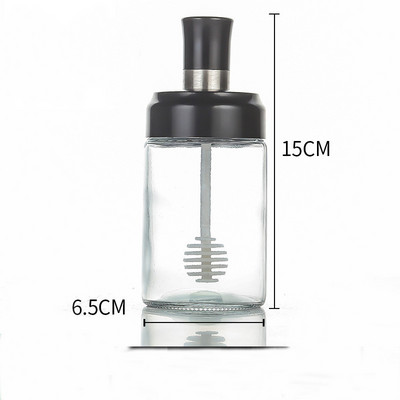 Staklena zatvorena boca sa začinima od 250 ml Poklopac žlice Integrirana četka Staklenka za med Lonac za ulje Sprej za papar Stalak za začine Posuda za sol