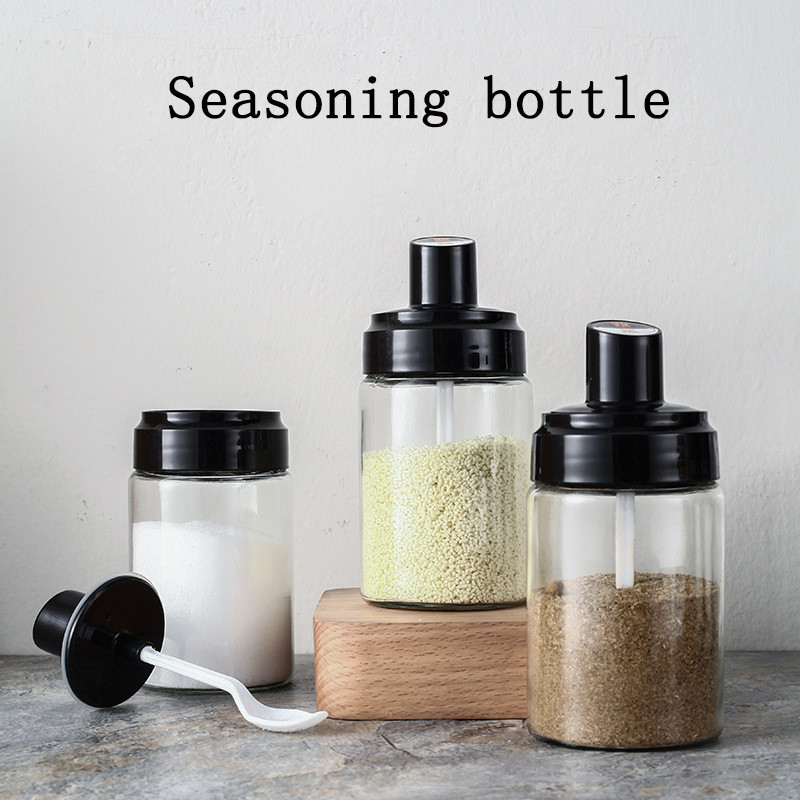 Staklena zatvorena boca sa začinima od 250 ml Poklopac žlice Integrirana četka Staklenka za med Lonac za ulje Sprej za papar Stalak za začine Posuda za sol