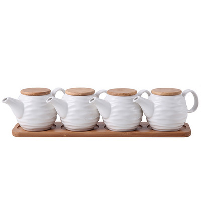 Recipient de condimente din porțelan alb, organizator de condimente pentru restaurant, agitator de sare piper, oală de ulei, unelte pentru depozitarea condimentelor de bucătărie de acasă