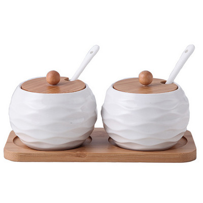 Recipient de condimente din porțelan alb, organizator de condimente pentru restaurant, agitator de sare piper, oală de ulei, unelte pentru depozitarea condimentelor de bucătărie de acasă
