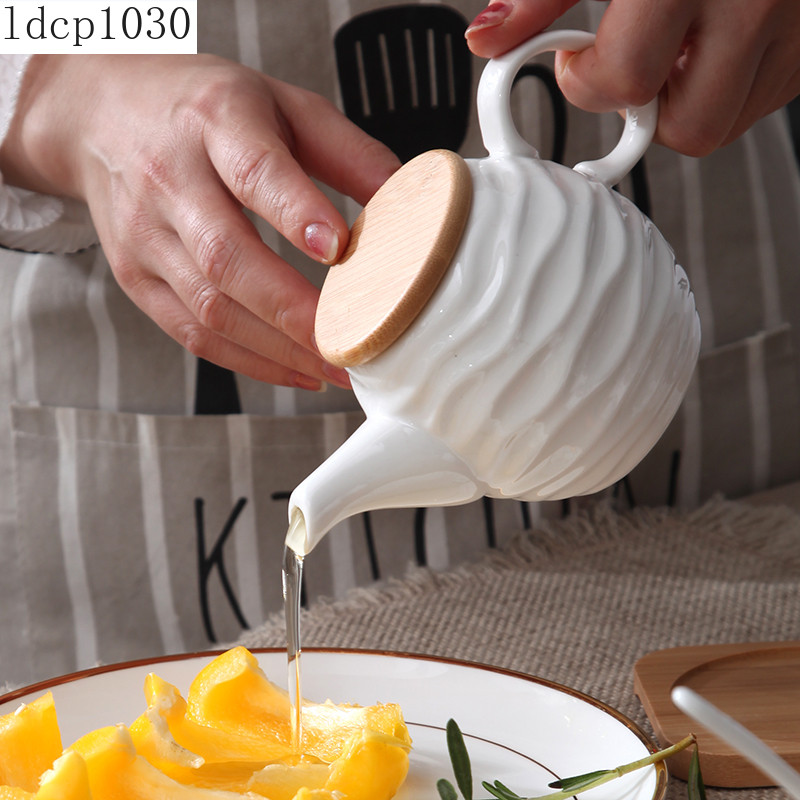 Recipient de condimente din porțelan alb, organizator de condimente pentru restaurant, agitator de sare piper, oală de ulei, unelte pentru depozitarea condimentelor de bucătărie de acasă