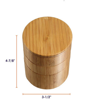 Creative Bamboo Wood 3-στρώσεων Καρυκεύματα Δεξαμενή Αλάτι Δεξαμενή ζάχαρης Μπαχαρικό Πιπέρι Πιπέρι Κουτί αποθήκευσης τροφίμων Δοχείο αποθήκευσης τροφίμων Κουζινικά σκεύη Νέο