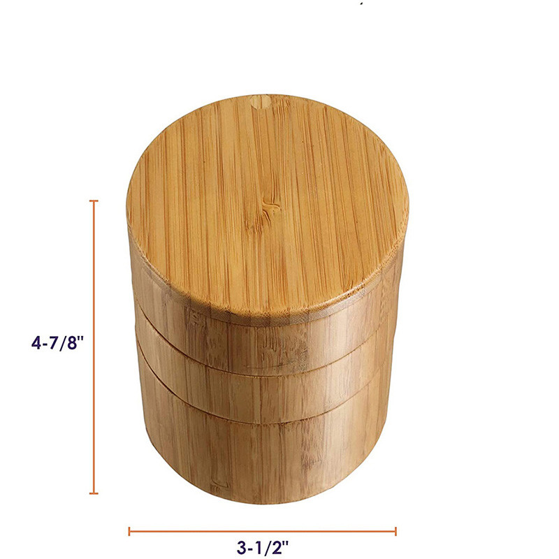 Kreatív Bamboo Wood 3 rétegű Fűszertartály Só Cukor Tartály Fűszer Paprika Bors Doboz Élelmiszer Tároló Tartály Konyhai Eszközök Új
