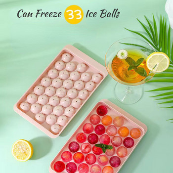 33 Ice Boll Hockey Силиконова форма Замразено топче за уиски Popsicle Кубчета лед Тава Кутия Lollipop Правене на подаръци Кухненски инструменти Аксесоари