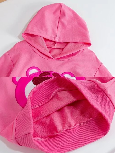 Įprasti megztiniai su gobtuvu su aplikacijomis mergaitėms