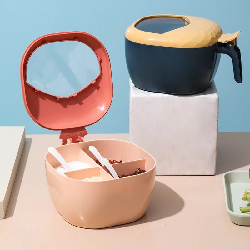 kawaii stílusú fűszeres tégely fűszeres doboz só és bors shakerek háztartási cukor gabona fűszernövény tartály konyhai rendszerező és tároló