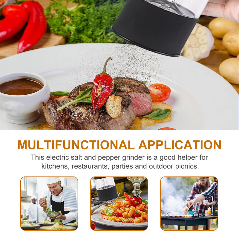 Električni mlin za papar, sol, crni papar, indukcijski mlin od nehrđajućeg čelika 304 za kućni restoran, kuhinjski alat, začin