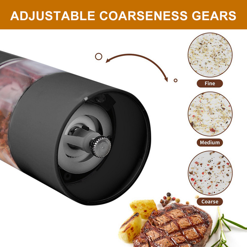 Električni mlin za papar, sol, crni papar, indukcijski mlin od nehrđajućeg čelika 304 za kućni restoran, kuhinjski alat, začin