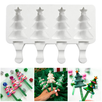 Νέα φόρμα παγωτού χριστουγεννιάτικου δέντρου DIY Star Ice Cream Household Silicone Abrasive Cartoon Σπιτική φόρμα DIY Popsicle