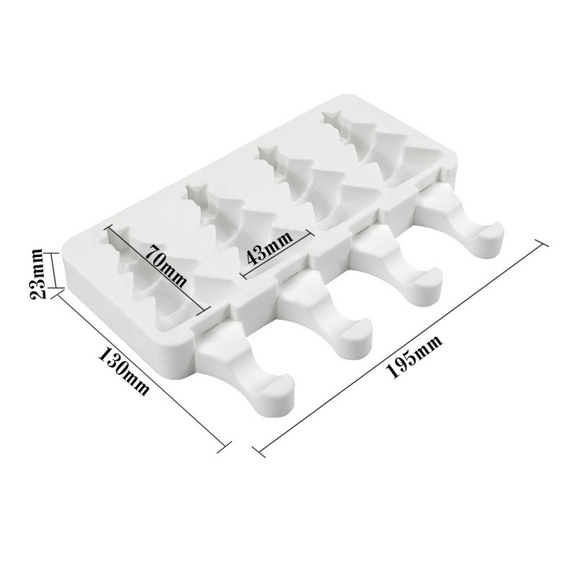 Nauja Kalėdų eglutės ledų forma „pasidaryk pats“ „Žvaigždučių“ buitinė silikoninė abrazyvinė animacinių filmų naminė „pasidaryk pats“ popsicle forma