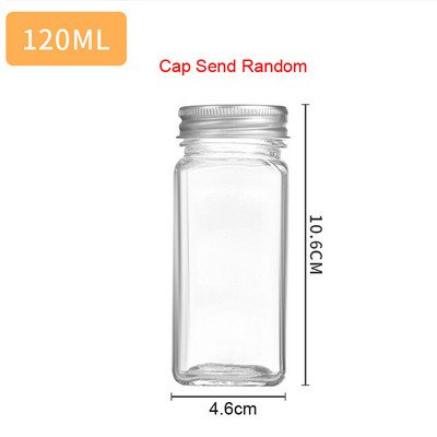 Agitatoare de sare și piper Borcan de condimente Sticlă Borcan de condimente cu capac Recipient de borcan de sticlă Borcane de bucătărie pentru organizator de condimente