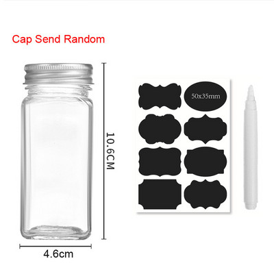 Agitatoare de sare și piper Borcan de condimente Sticlă Borcan de condimente cu capac Recipient de borcan de sticlă Borcane de bucătărie pentru organizator de condimente