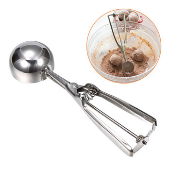 Спусък за лъжица за сладолед 3 размера Метална лъжица за бисквитки Форма за топка за лед Незалепващи картофи Диня Лопатка за сладолед Инструменти