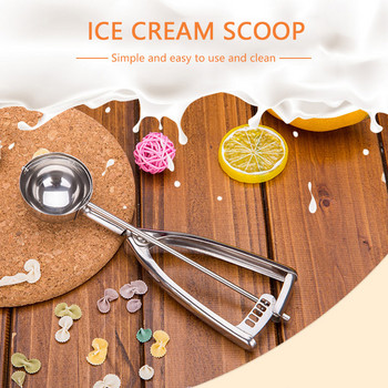 Спусък за лъжица за сладолед 3 размера Метална лъжица за бисквитки Форма за топка за лед Незалепващи картофи Диня Лопатка за сладолед Инструменти