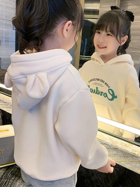 Bluza pentru copii cu gluga si element 3D pentru fete