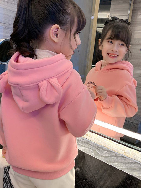 Bluza pentru copii cu gluga si element 3D pentru fete