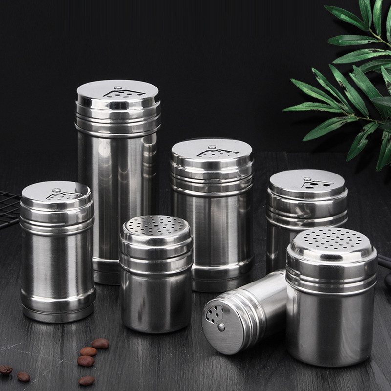 Barbecue fűszeres üveg sószóró rozsdamentes acél szezámbors fűszer forgó kenhető fűszeres üveg konyhai kütyük