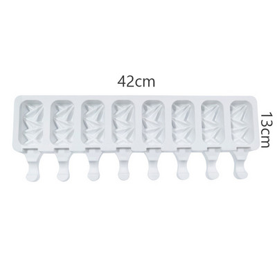 Formă pentru înghețată din silicon cu 4/8 celule, formă de gheață, forma pentru palete, forme pentru prăjituri Batonnet Magnum pentru înghețată pentru desert.