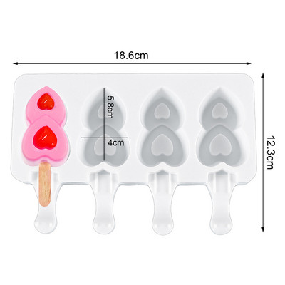 Formă din silicon Magnum cu 4/8 celule Formă din silicon pentru înghețată Forme pentru popsicle Mold DIY pentru înghețată Mucegai pentru gheata Pop Maker Tavă pentru gheață