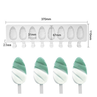Formă din silicon Magnum cu 4/8 celule Formă din silicon pentru înghețată Forme pentru popsicle Mold DIY pentru înghețată Mucegai pentru gheata Pop Maker Tavă pentru gheață