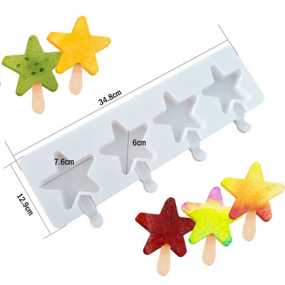 Formă din silicon Magnum cu 4/8 celule Formă din silicon pentru înghețată Forme pentru popsicle Mold DIY pentru înghețată Mucegai pentru gheata Pop Maker Tavă pentru gheață