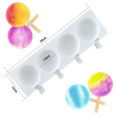 Formă din silicon Magnum cu 4/8 celule Formă din silicon pentru înghețată Forme pentru popsicle Mold DIY pentru înghețată Mucegai pentru gheata Pop Maker Tavă pentru gheață