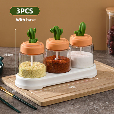 Obelix Borcan de condimente de bucătărie Cutie de condimente Cutie de condimente în formă de cactus Seturi de sticle de condimente Borcan de sticlă Borcan de condimente solide pentru bucătar