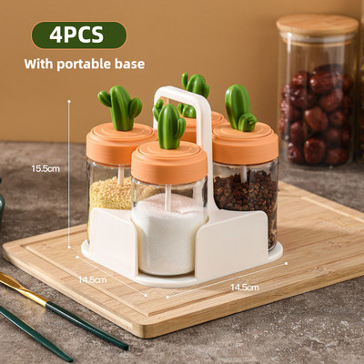 Obelix Borcan de condimente de bucătărie Cutie de condimente Cutie de condimente în formă de cactus Seturi de sticle de condimente Borcan de sticlă Borcan de condimente solide pentru bucătar