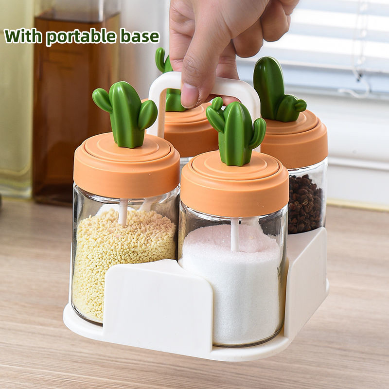 Obelix Borcan de condimente de bucătărie Cutie de condimente Cutie de condimente în formă de cactus Seturi de sticle de condimente Borcan de sticlă Borcan de condimente solide pentru bucătar