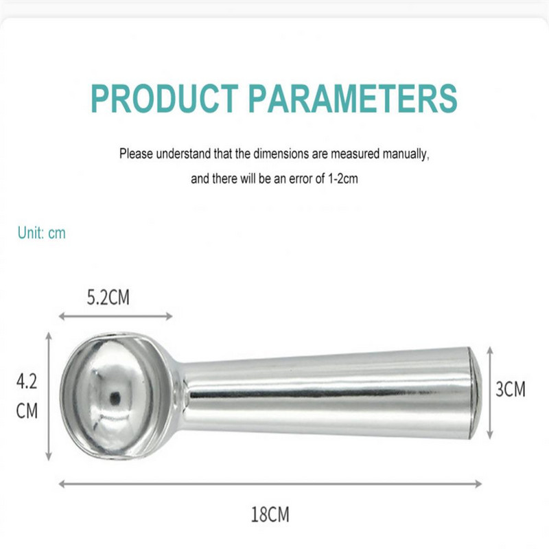 Virtuvės reikmenys Aliuminio lydinio ledų samtelis Nešiojamas buitinis nepridegantis antifrizo šaukštas desertų parduotuvei Šaltų gėrimų parduotuvė
