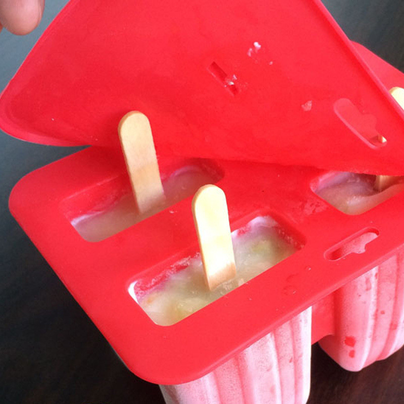 4 10 ertmių popsicle silikoninės formelės Maisto klasės naminės virtuvės silikoninės popsicle formelės Ledų gaminimo priemonė be BPA