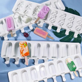 3/4 celule din silicon Mucegai Popsicle Magnum Ice Pop Maker Mucegai pentru inghetata Tava de gheata Mucegai Suc de fructe Congelator Ice Lolly Cake Tool Instrument de coacere