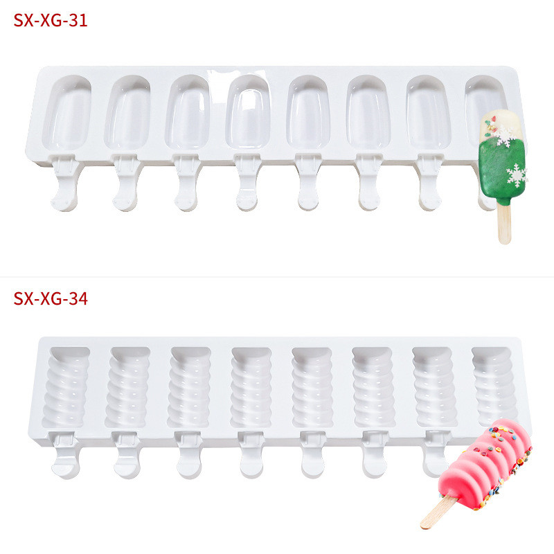 3/4 celule din silicon Mucegai Popsicle Magnum Ice Pop Maker Mucegai pentru inghetata Tava de gheata Mucegai Suc de fructe Congelator Ice Lolly Cake Tool Instrument de coacere