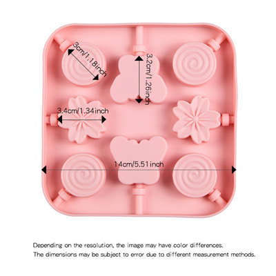 Formă din silicon pentru acadele Forme pentru prăjituri pentru bomboane tari, ciocolată, gumate, gumate, pentru înghețată, forma pentru pop, fluture, dinozaur, animal de companie