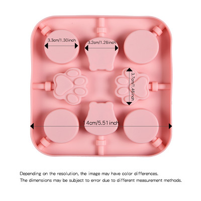 Formă din silicon pentru acadele Forme pentru prăjituri pentru bomboane tari, ciocolată, gumate, gumate, pentru înghețată, forma pentru pop, fluture, dinozaur, animal de companie