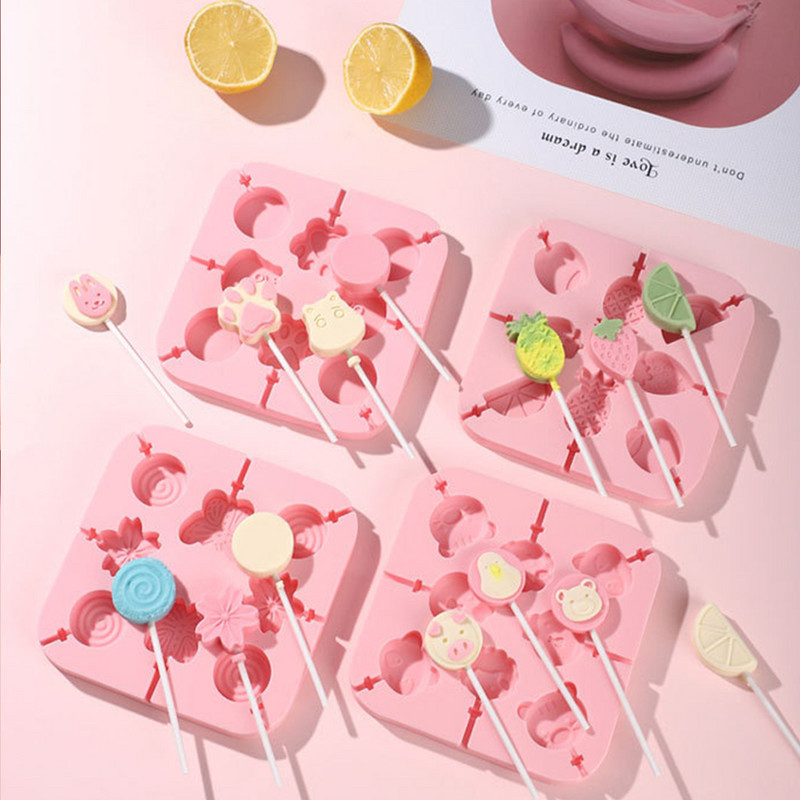 Formă din silicon pentru acadele Forme pentru prăjituri pentru bomboane tari, ciocolată, gumate, gumate, pentru înghețată, forma pentru pop, fluture, dinozaur, animal de companie