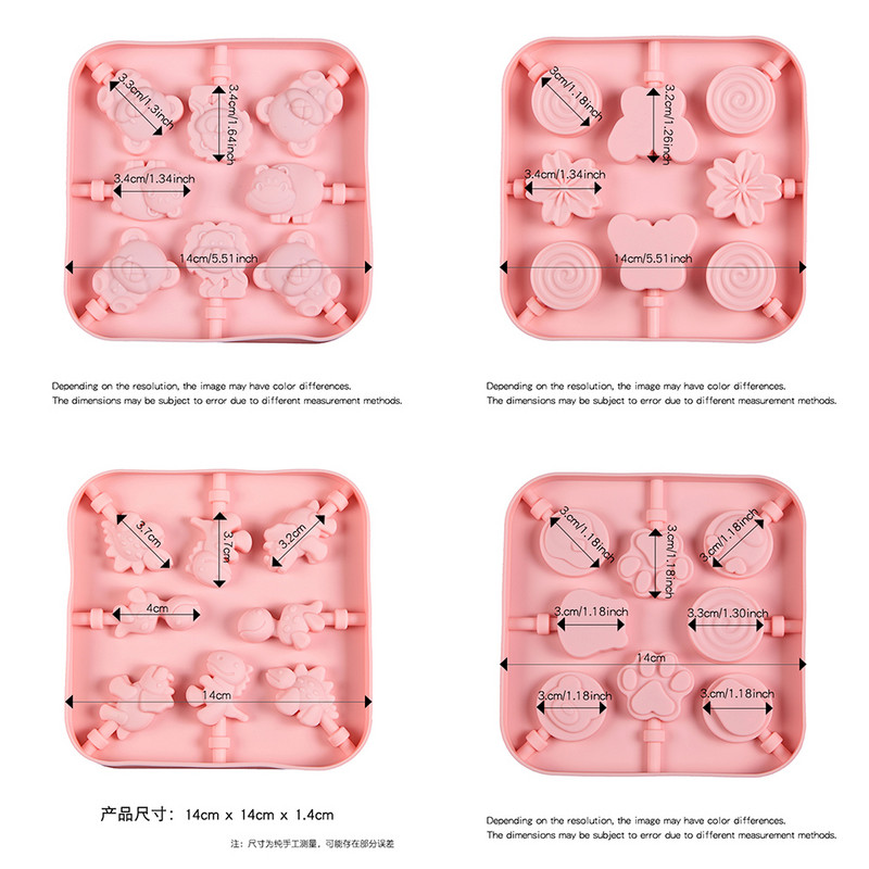 Formă din silicon pentru acadele Forme pentru prăjituri pentru bomboane tari, ciocolată, gumate, gumate, pentru înghețată, forma pentru pop, fluture, dinozaur, animal de companie